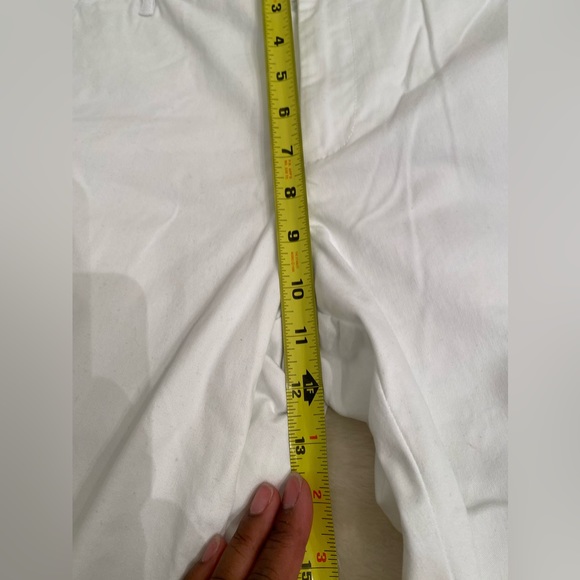 White Lightweight Cropped Cuffed Pants - Picture 4 of 5